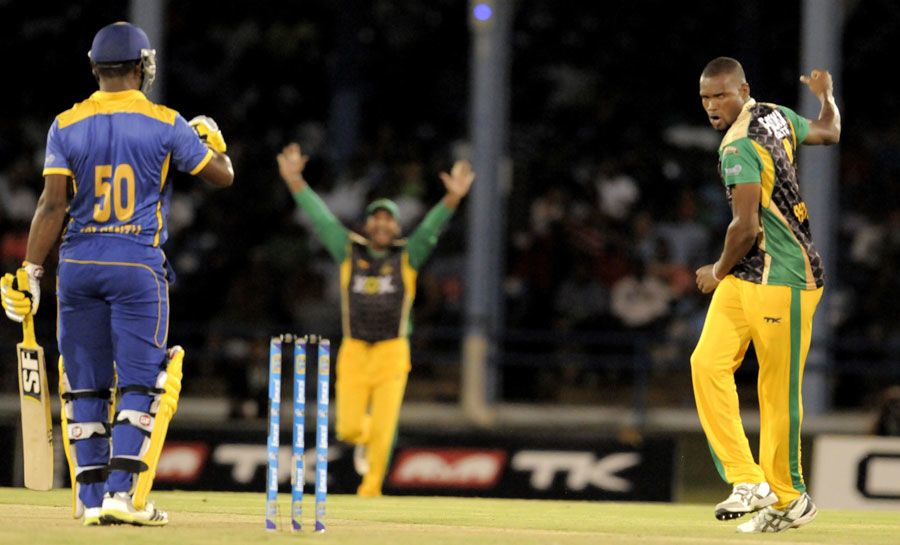 David Bernard had Dwayne Smith out leg before in the second over