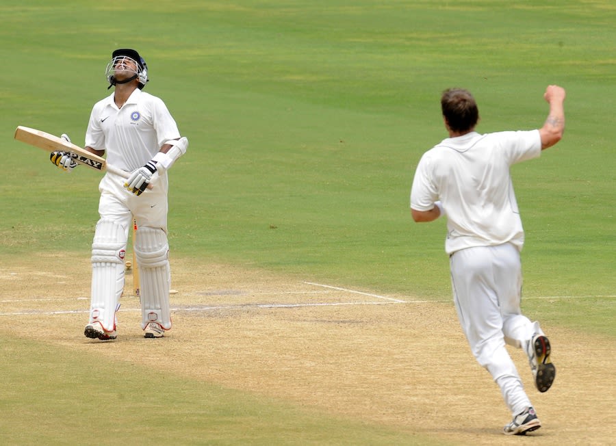 VA Jagadeesh was bowled for 91 by Doug Bracewell