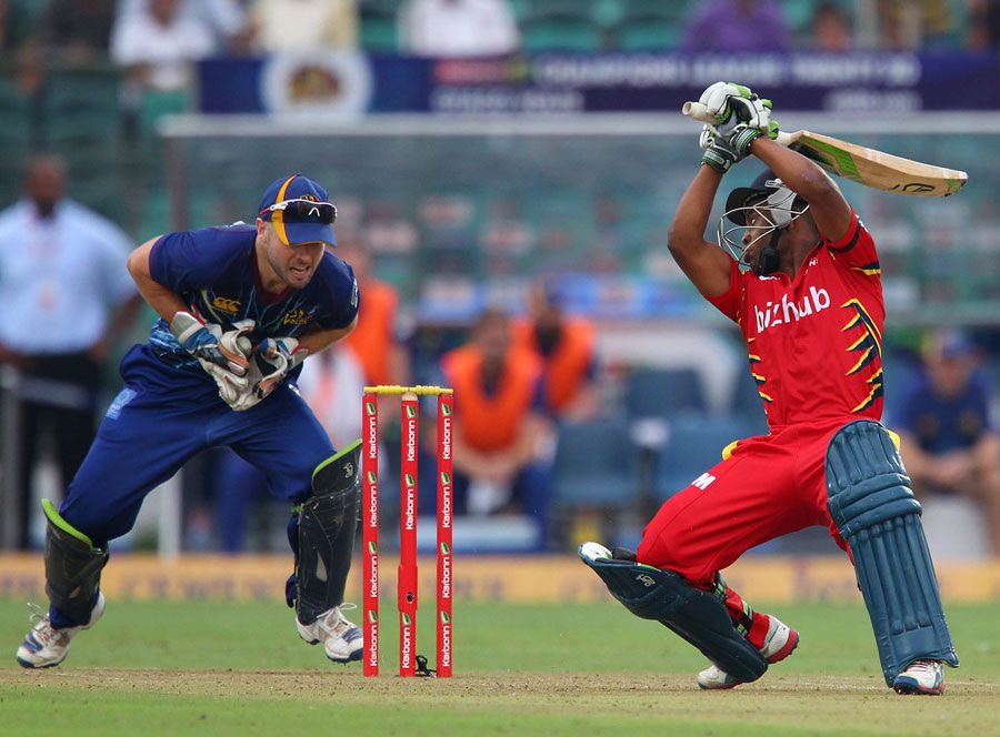 Temba Bavuma about to be stumped by Derek de Boorder