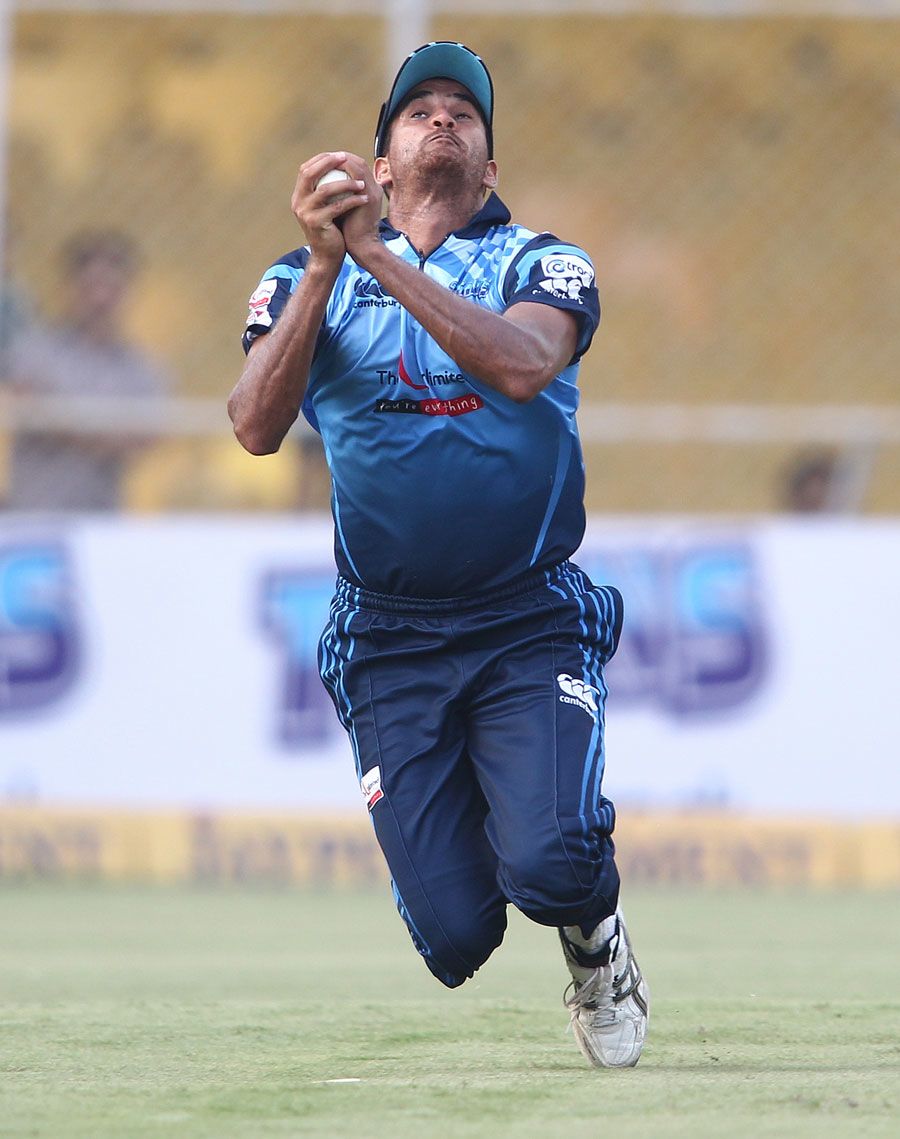 Rowan Richards takes the catch of Evin Lewis