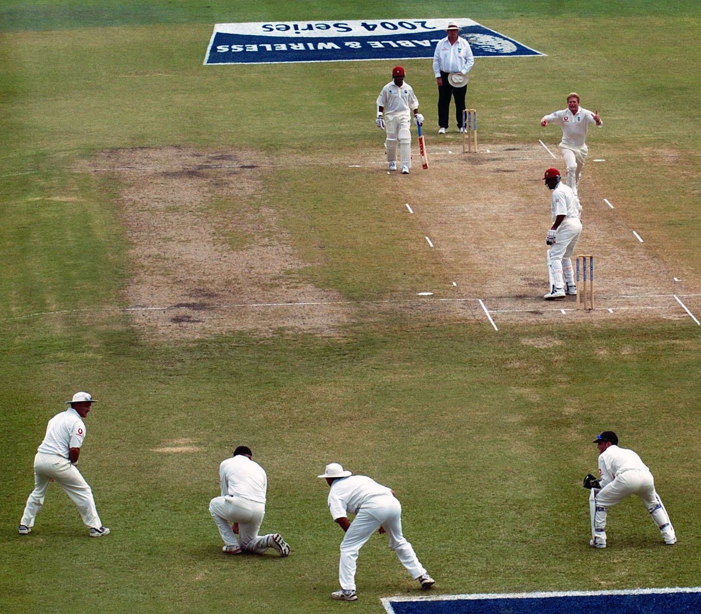 Andrew Flintoff's catch of Ryan Hinds gave Matthew Hoggard his hat-trick wicket