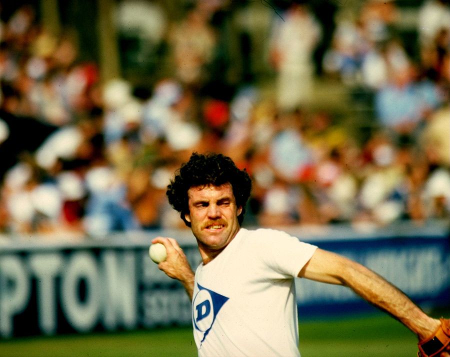 Trevor Chappell prepares to release the ball