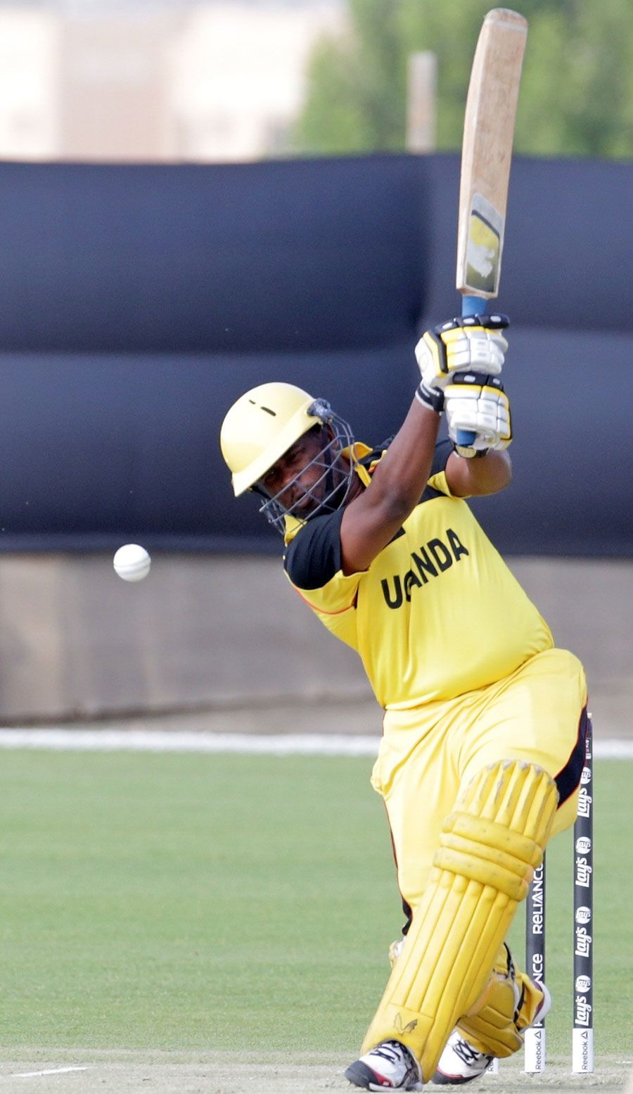 Hamza Saleh hits down the ground