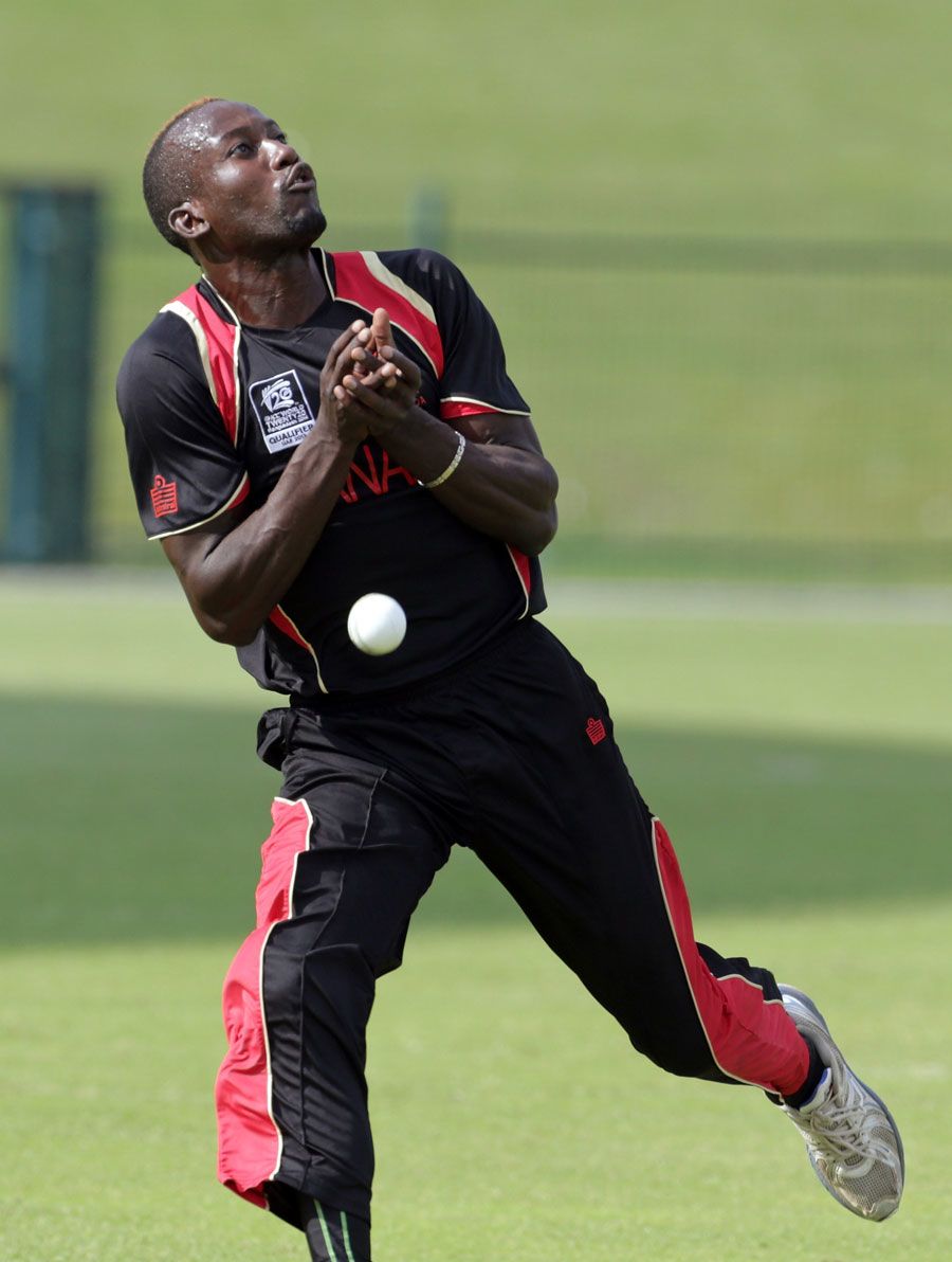 Kenneth Kamyuka tries to get under a catch