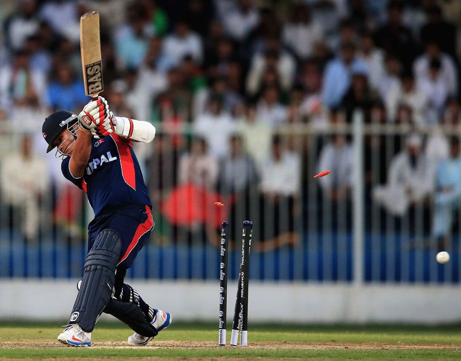 Opener Sagar Pun hit two sixes before he was bowled for 22
