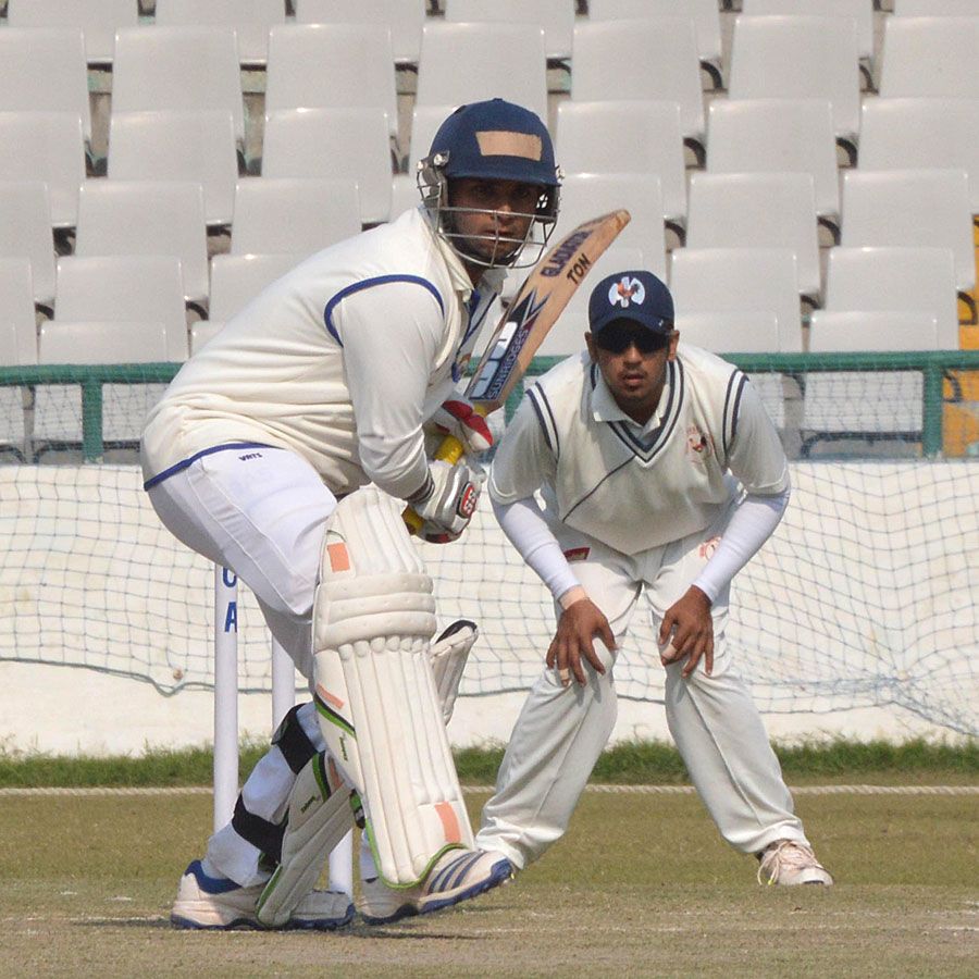 Punjab's Ravi Inder Singh shapes to drive