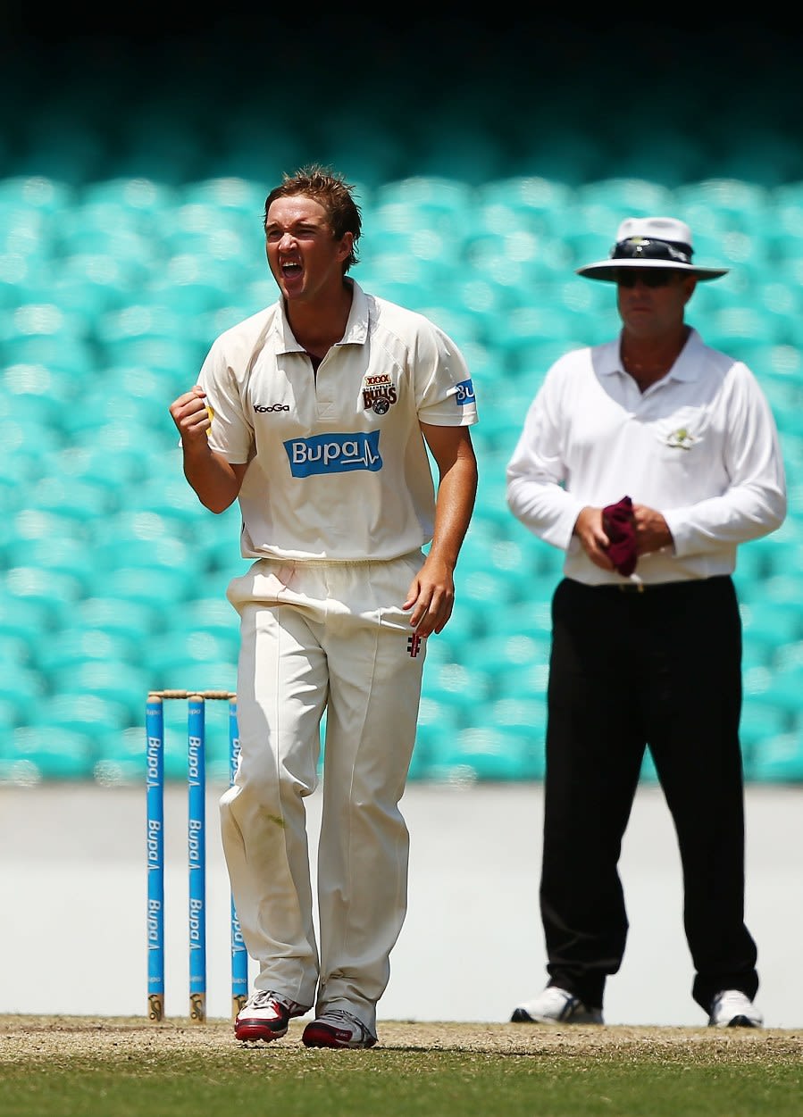 Nathan Hauritz celebrates a wicket