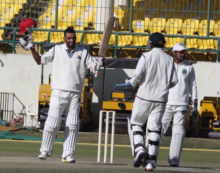 Bipul Sharma celebrates his second first-class century