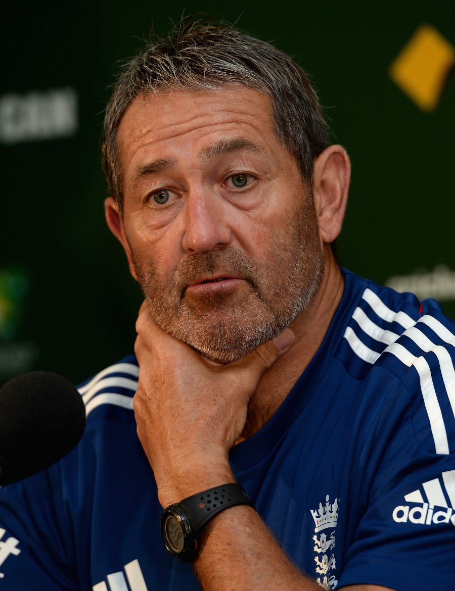 Graham Gooch speaks to the media