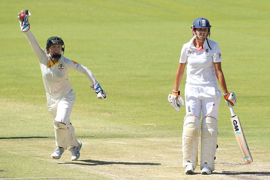 Jenny Gunn was caught behind by Jodie Fields