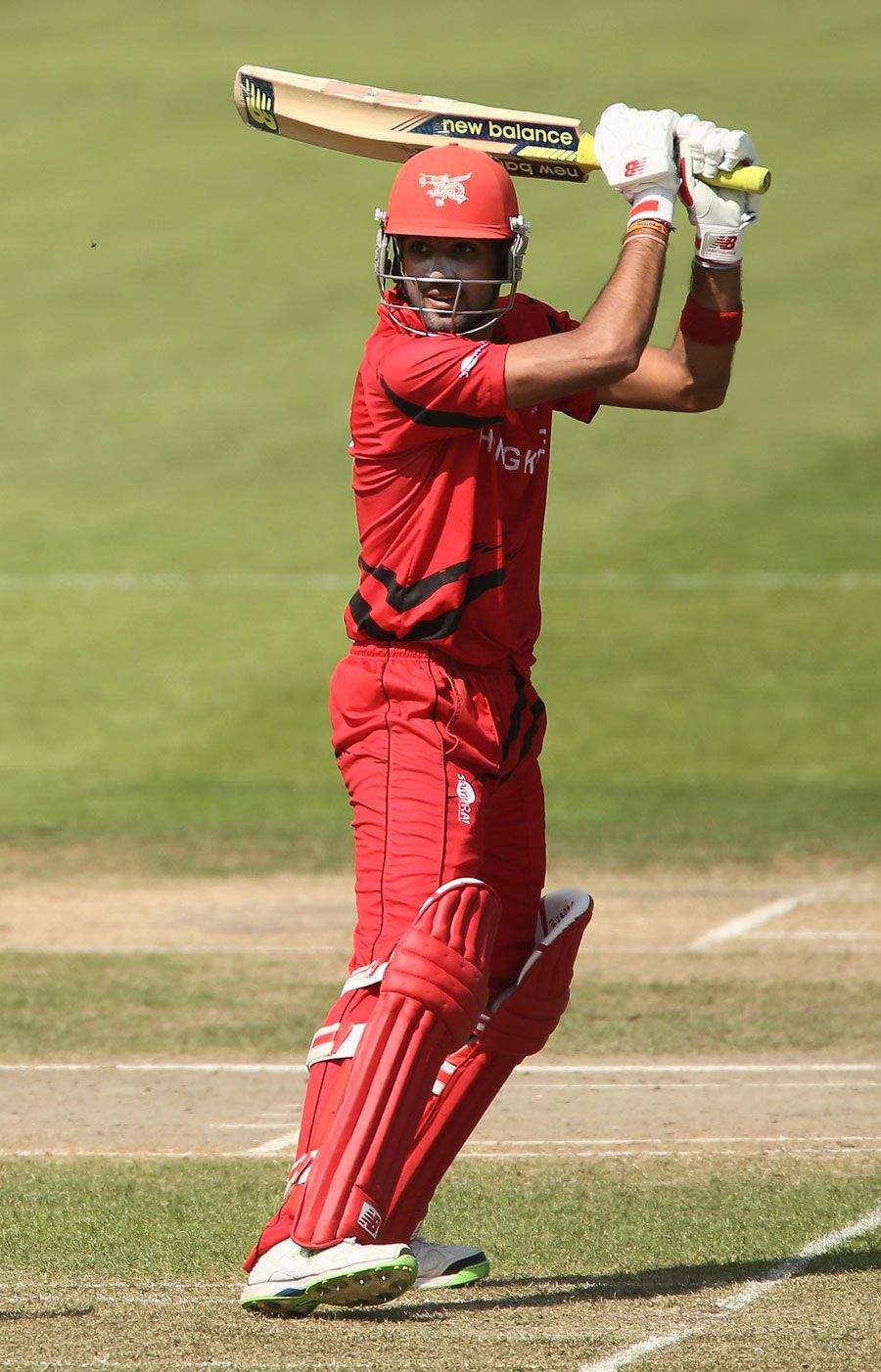 Waqas Barkat plays a cut off the back foot