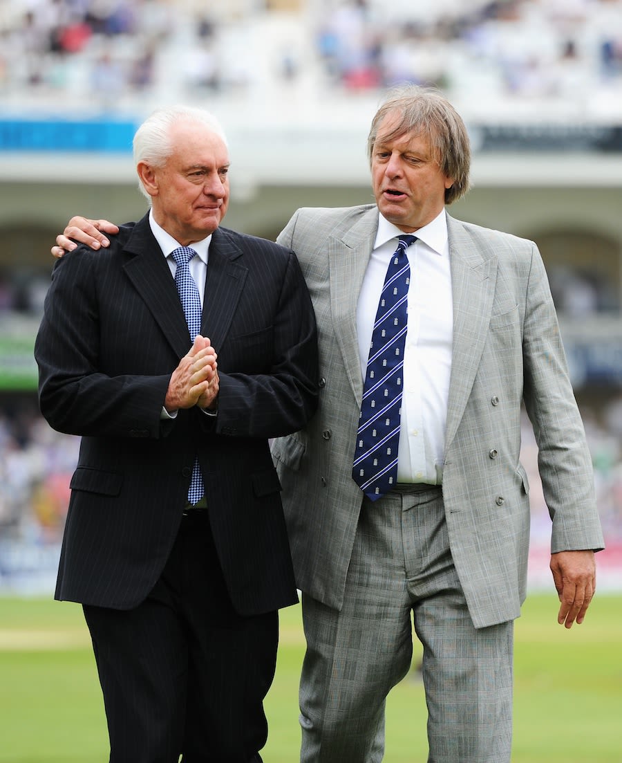 Cricket Australia chairman Wally Edwards with ECB chairman Giles Clarke