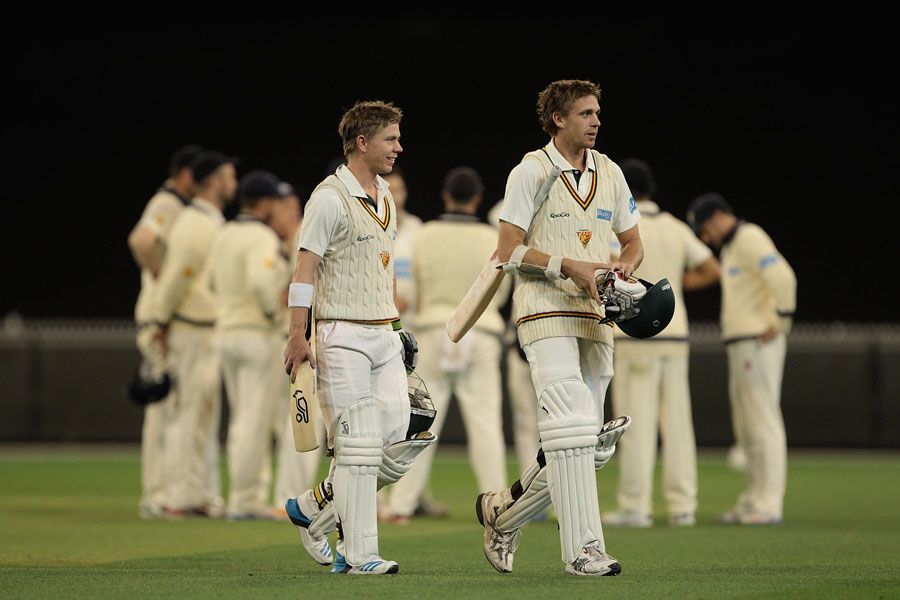 Xavier Doherty and Luke Butterworth walk off after securing the draw