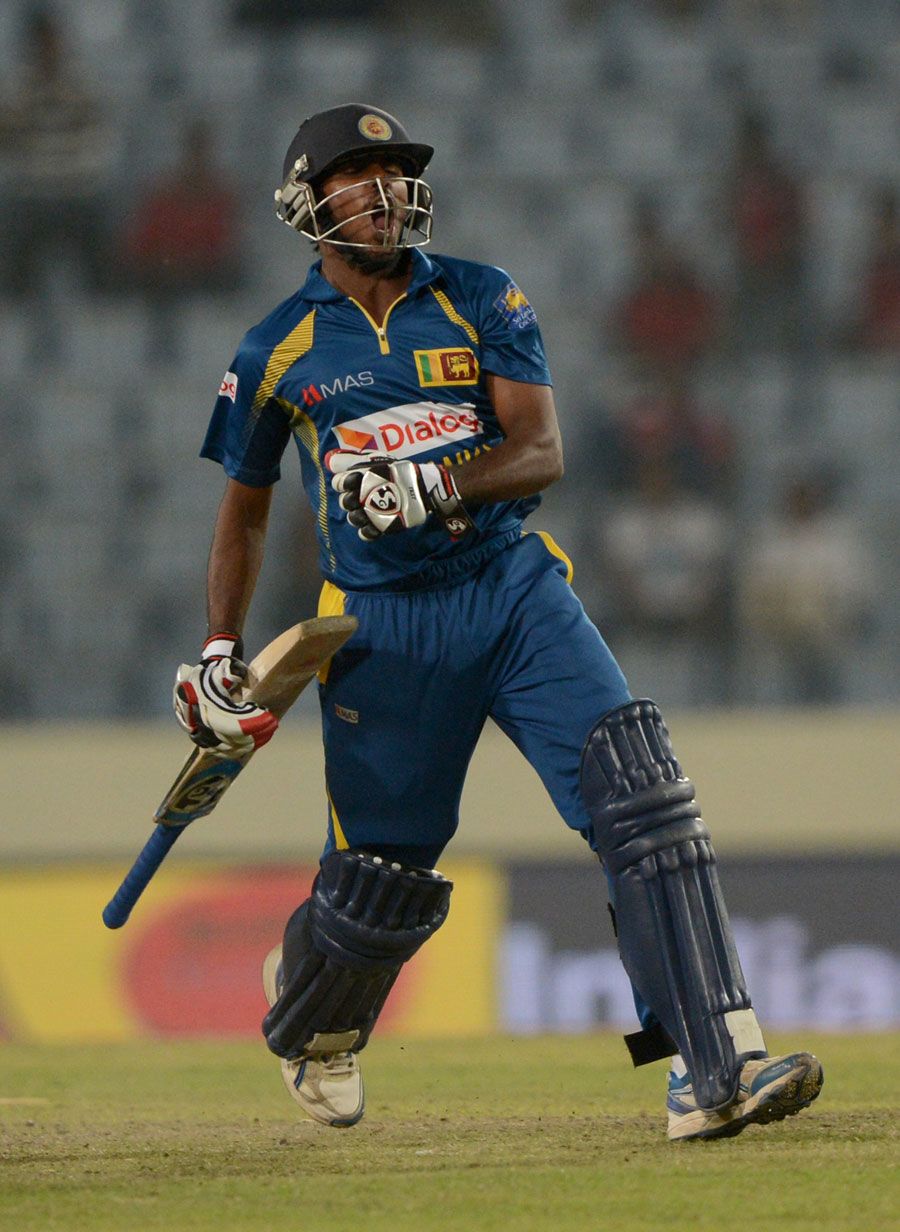 Chaturanga de Silva erupts in joy after Sri Lanka win the Asia Cup