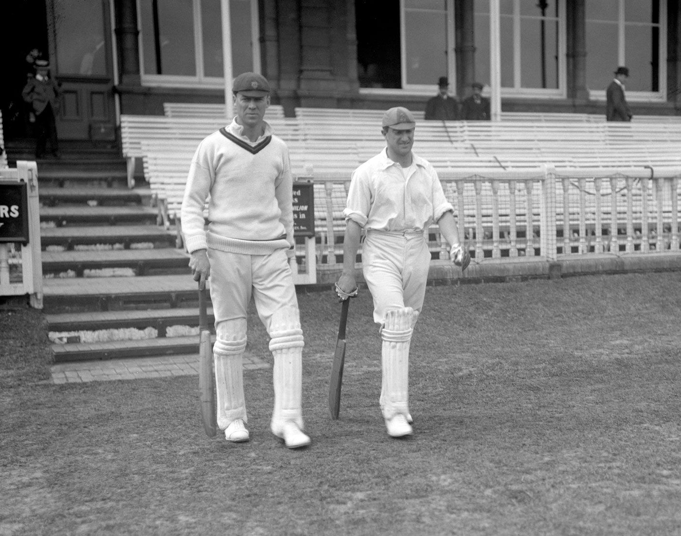 Jimmy Sinclair and Aubrey Faulkner walk out to bat