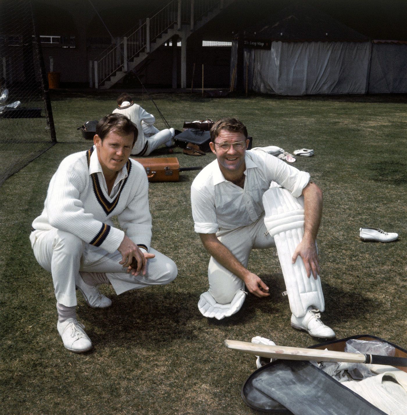 Graeme Pollock and Eddie Barlow in the nets