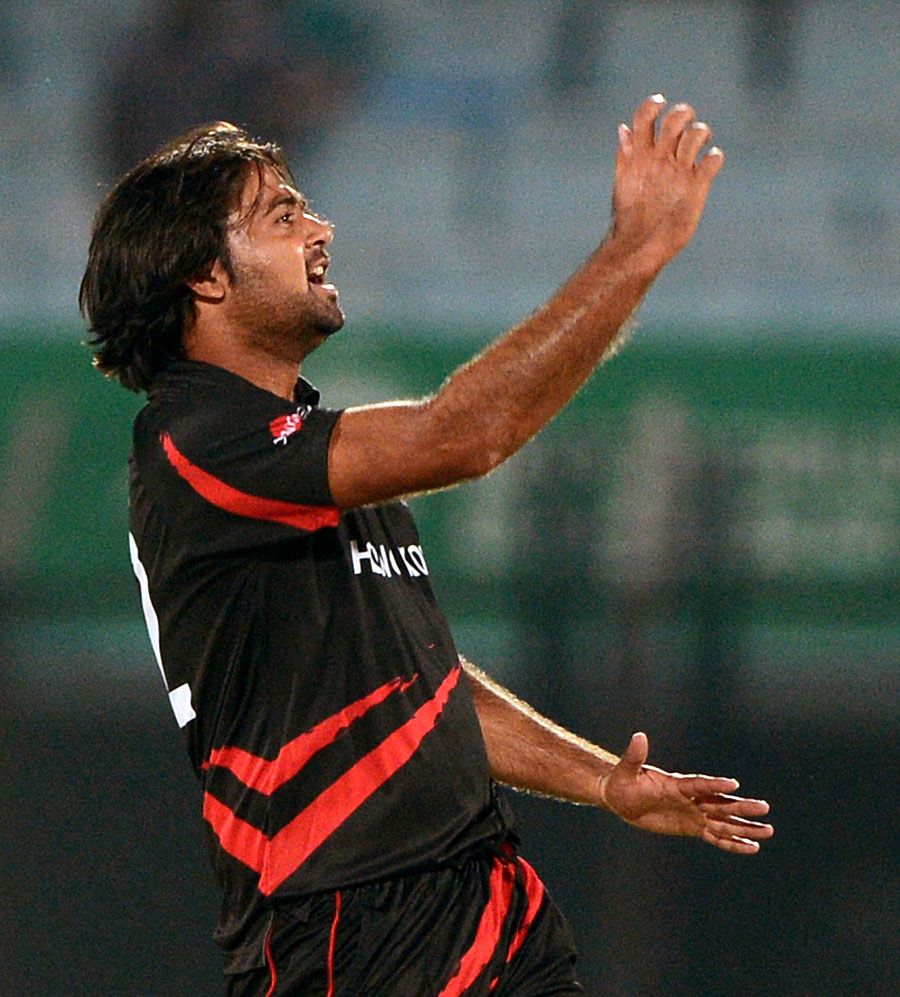 Haseeb Amjad finished with 3 for 25 for Hong Kong
