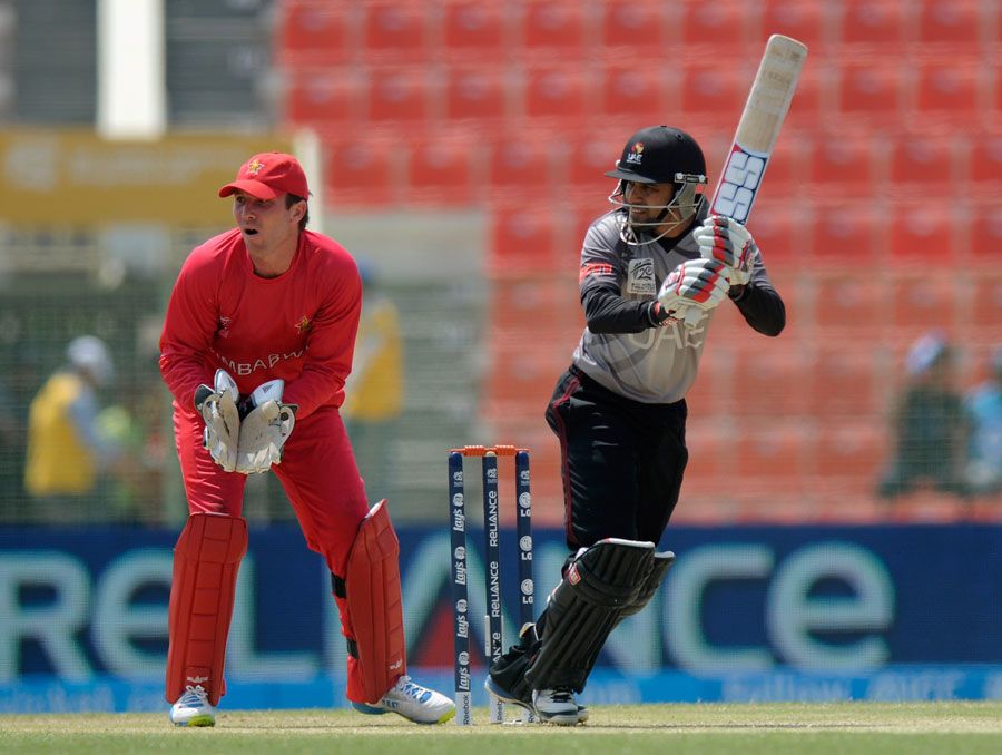 Khurram Khan works the ball off his pads