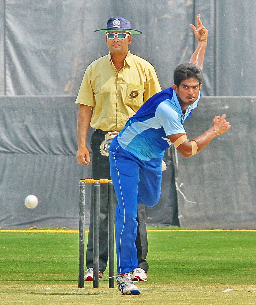Andhra's D Shivkumar finished with outstanding figures of 4 for 6