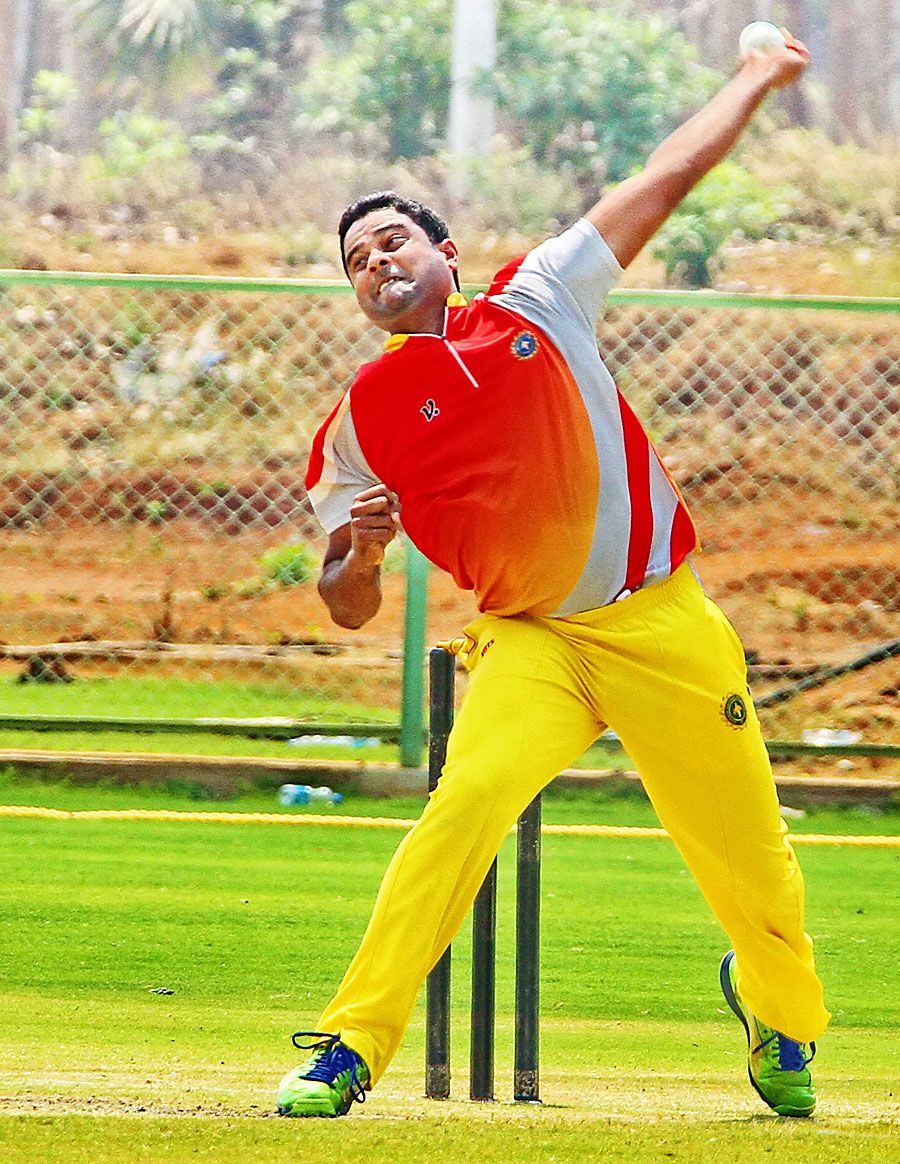 Kerala's Padmanabhan Prasanth took 3 for 11