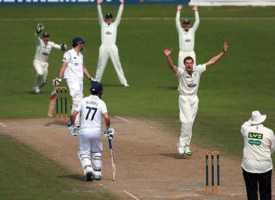 Charles Morris trapped Billy Godleman lbw