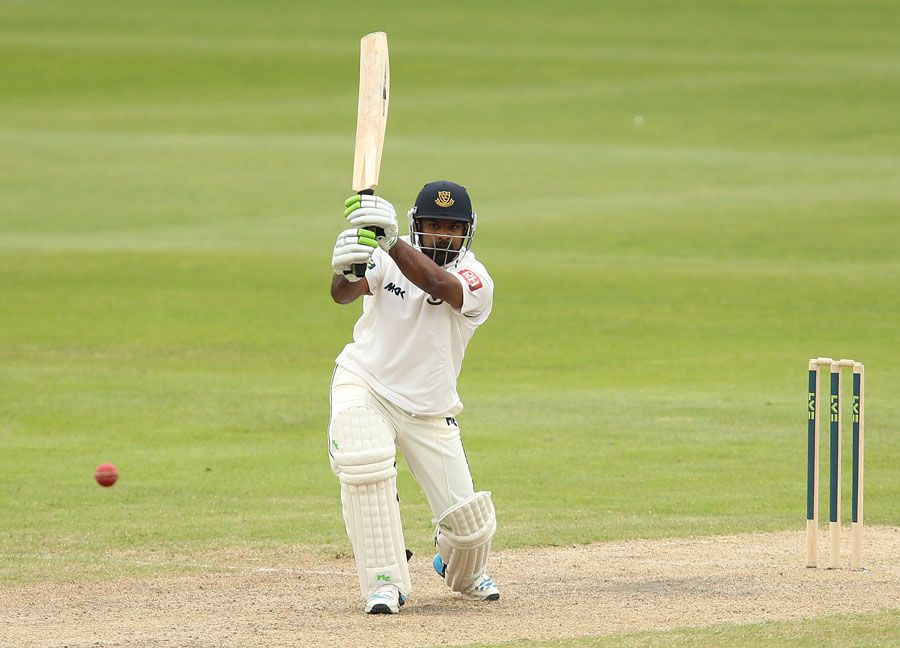 Ashar Zaidi presses forward to drive