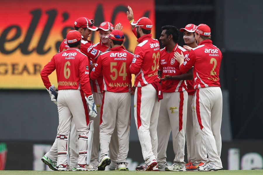 Parvinder Awana celebrates the wicket of Dinesh Karthik