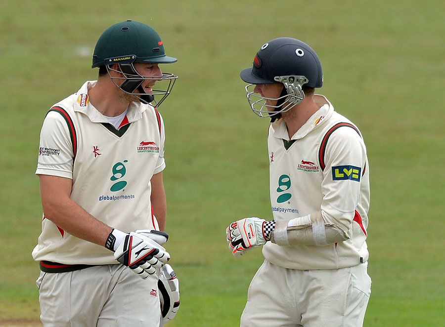 Greg Smith (left) and Angus Robson (right) added 221 for the second wicket