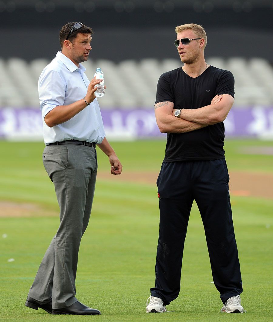 Friends reunited: Steve Harmison and Andrew Flintoff