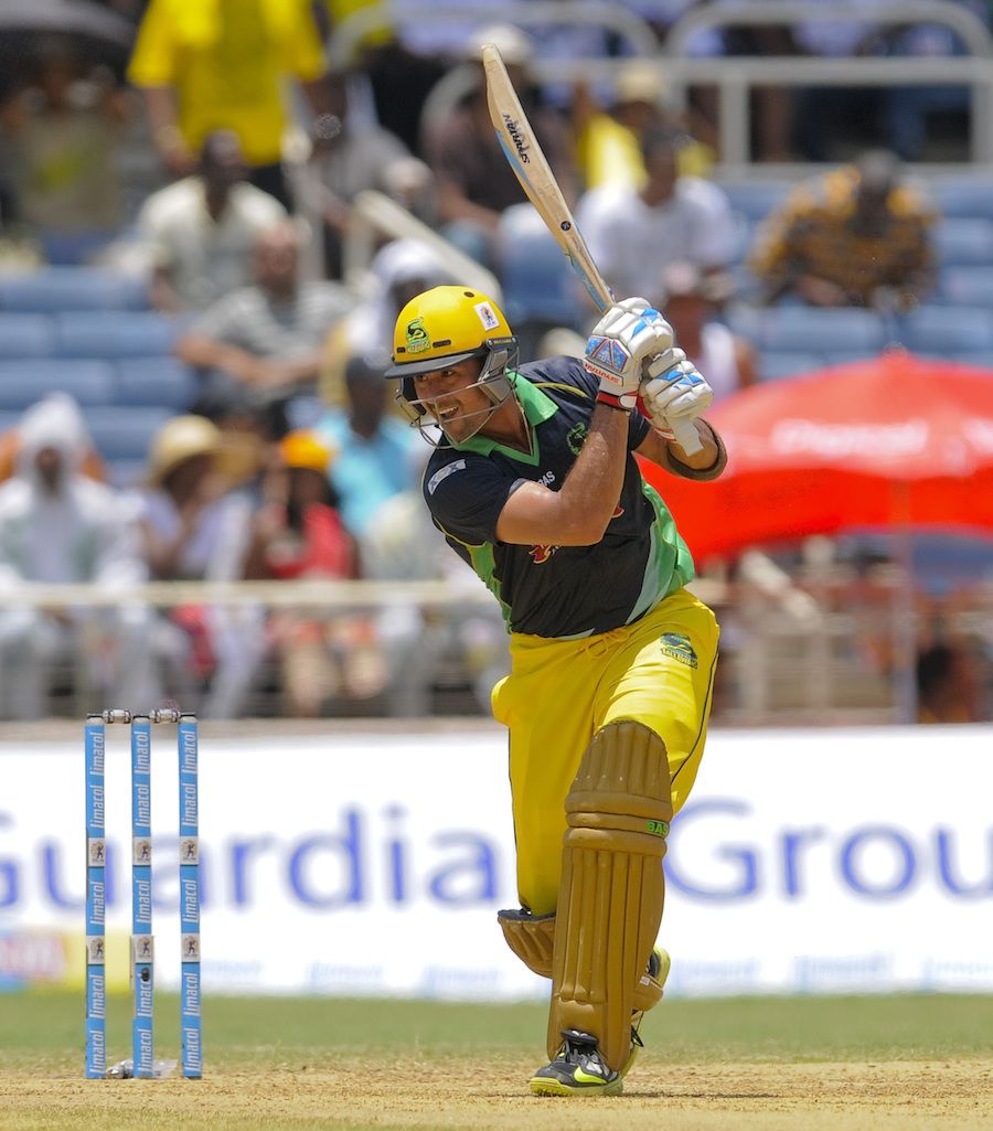 Owais Shah drives through the off side