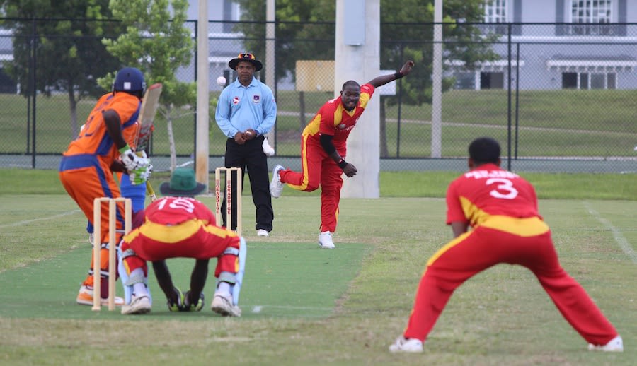 Rashard Marshall takes aim at new batsman Jonathan Bonner