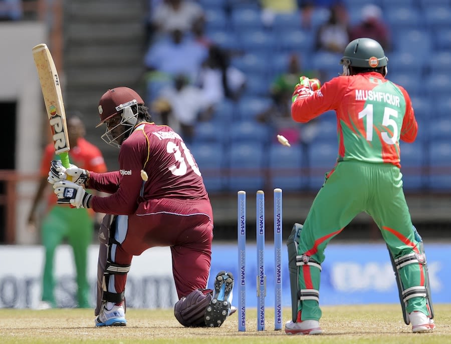 Kirk Edwards was bowled trying to sweep
