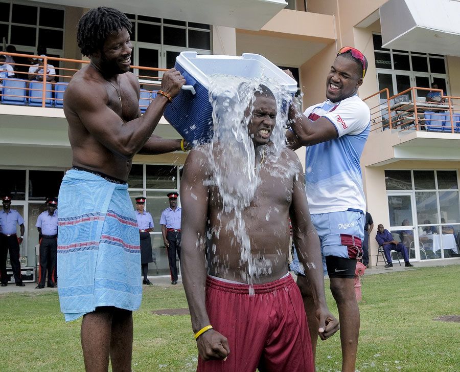 Jason Holder braves the Ice Bucket Challenge