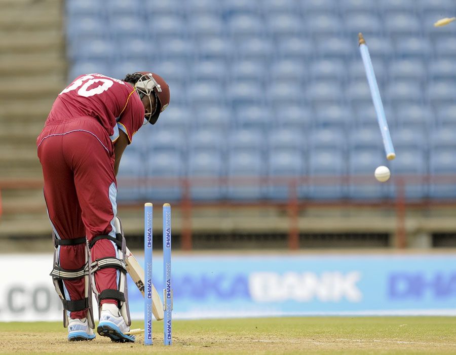Kirk Edwards lost his off stump for 0