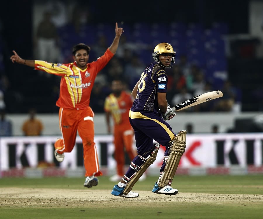 Aizaz Cheema celebrates having Manvinder Bisla caught behind