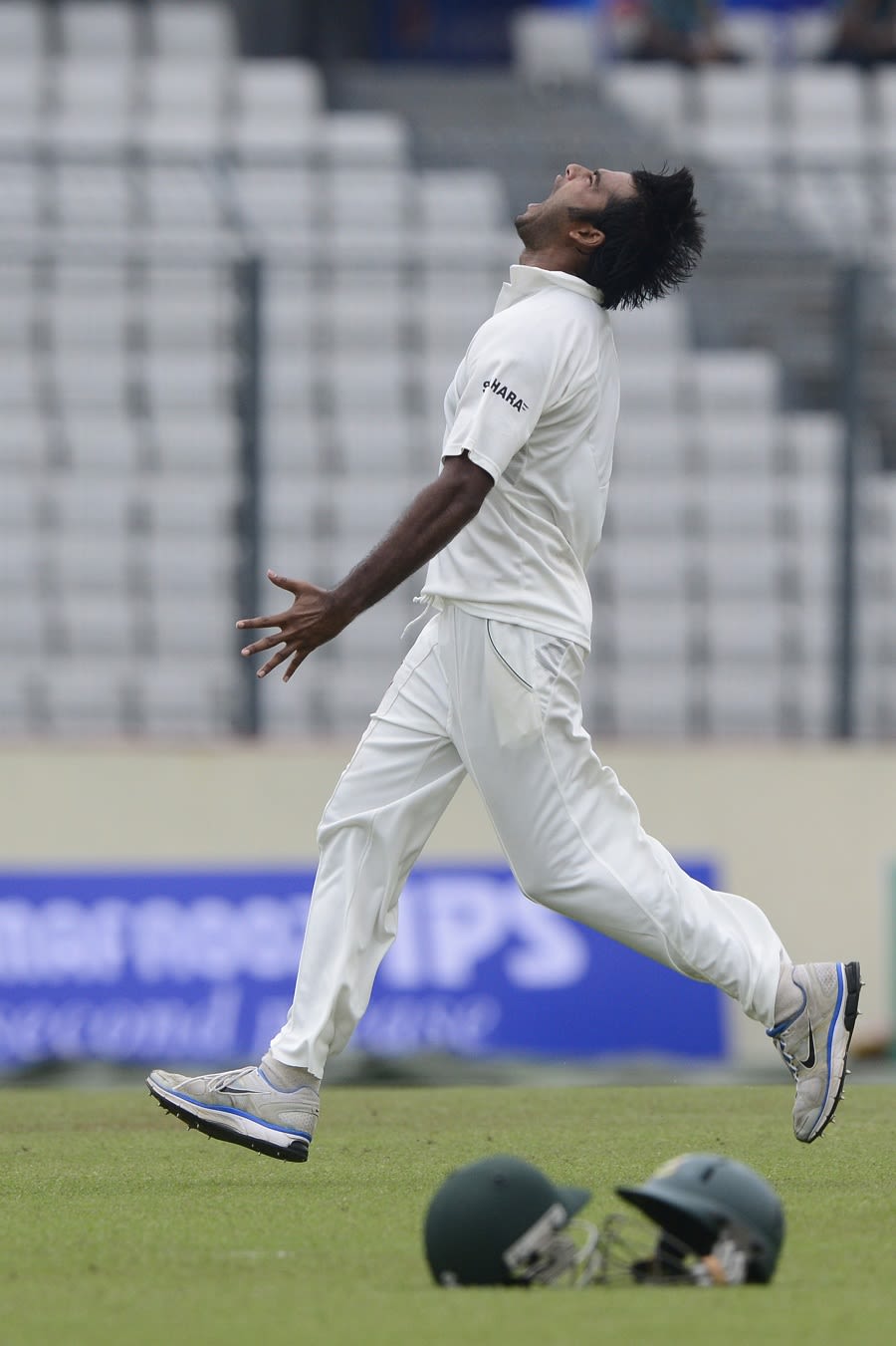 Shahadat Hossain roars after bowling Hamilton Masakadza