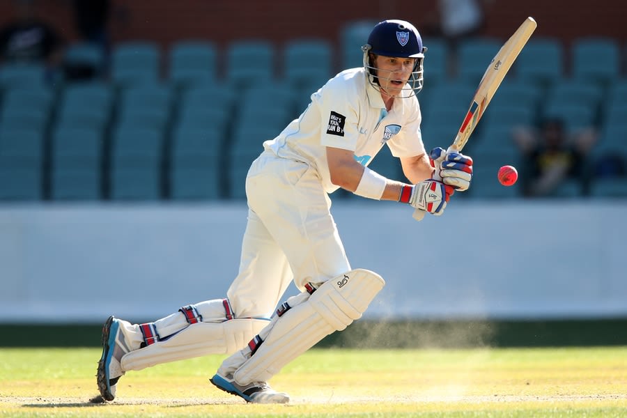 Scott Henry works the ball to leg during his maiden century