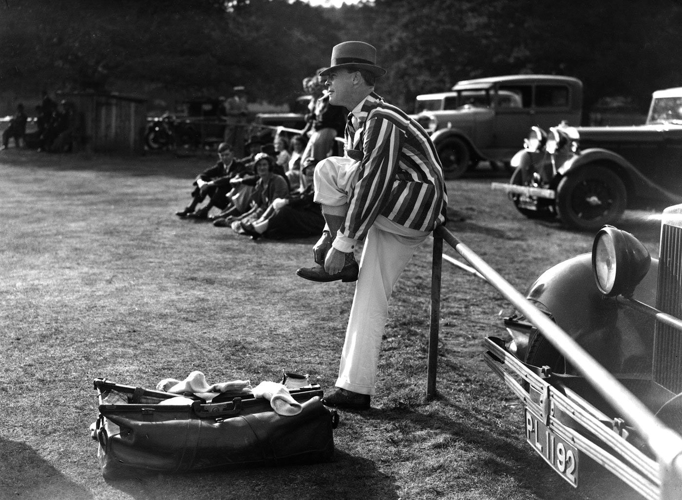Errol Holmes prepares to play cricket at Penshurst Castle in Kent