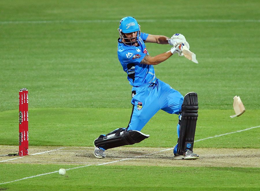 New bat, please: Jono Dean's power proved too much for his piece of willow