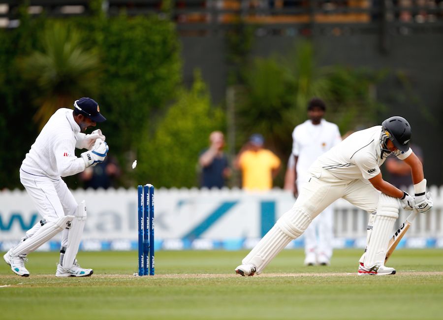Ross Taylor was beaten in flight and was bowled
