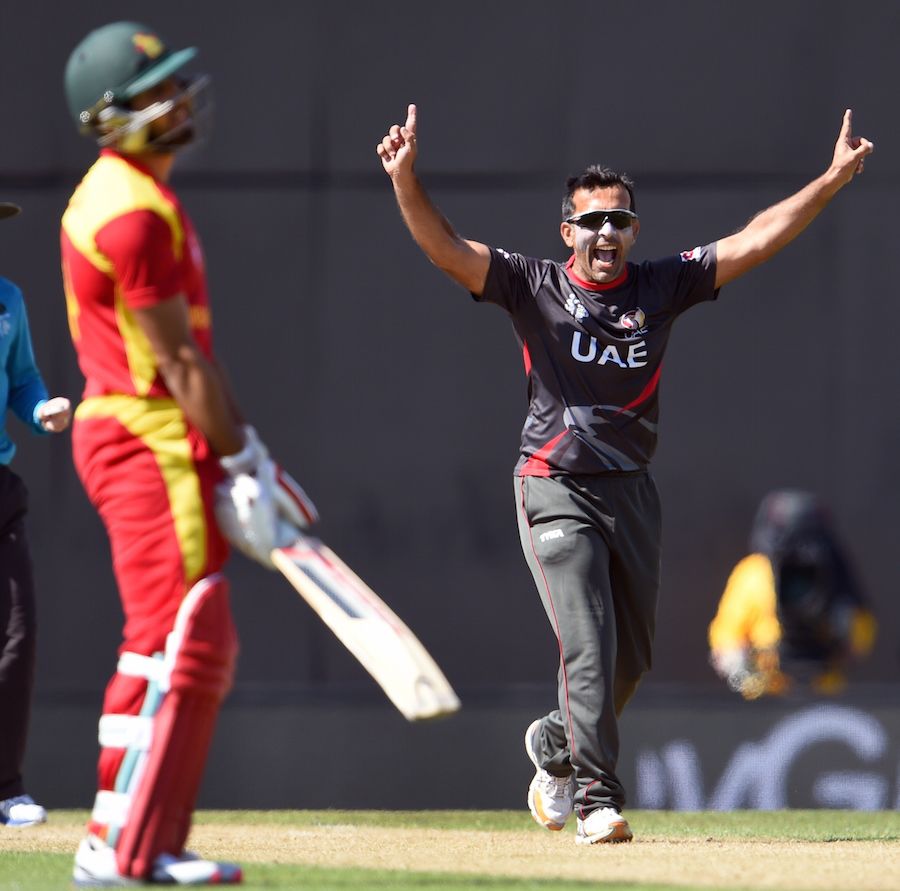 Mohammad Tauqir is delighted after dismissing Sikandar Raza