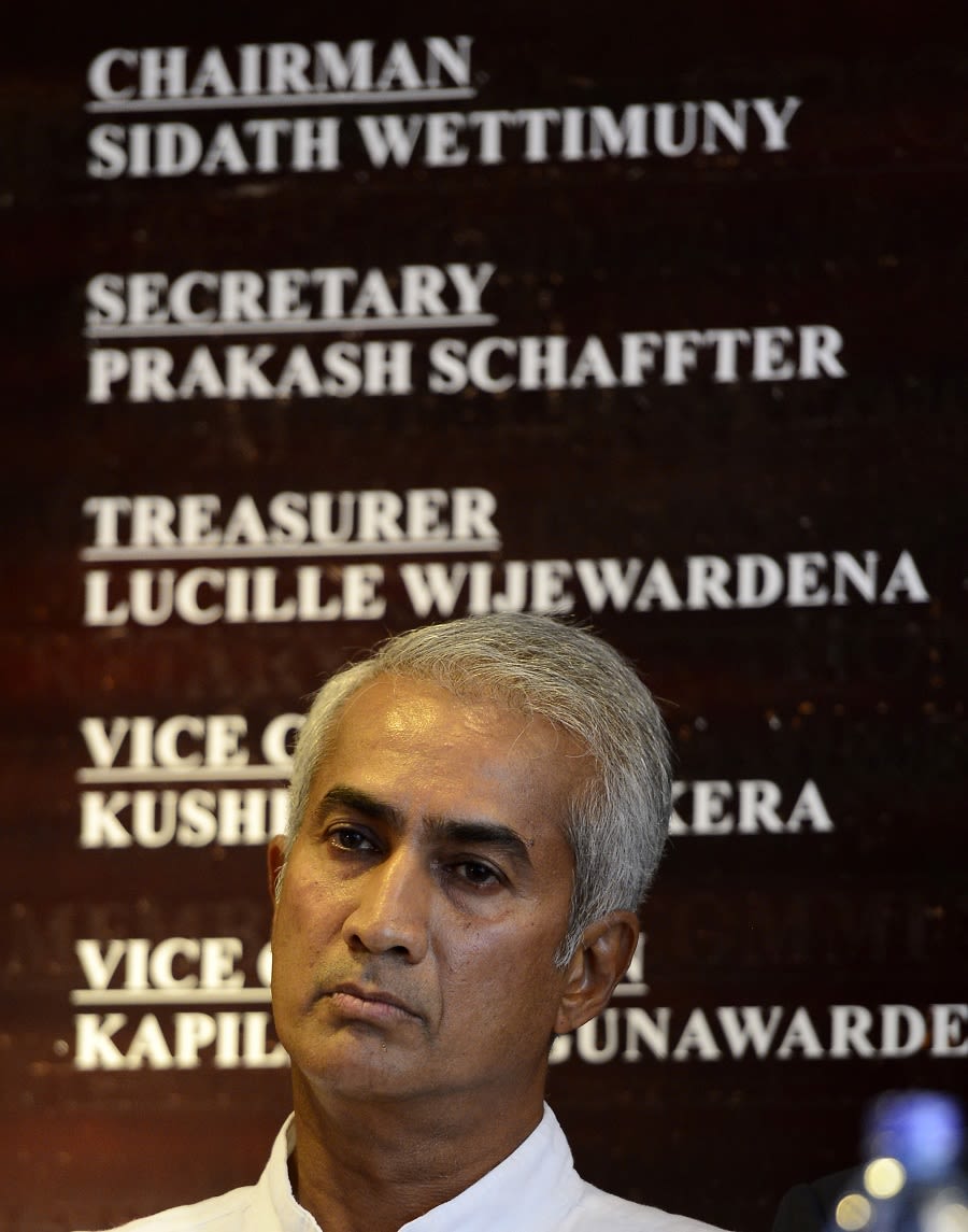 Sidath Wettimuny addresses the media