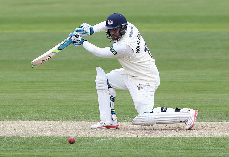 Kieran Noema-Barnett was playing his first innings in county cricket