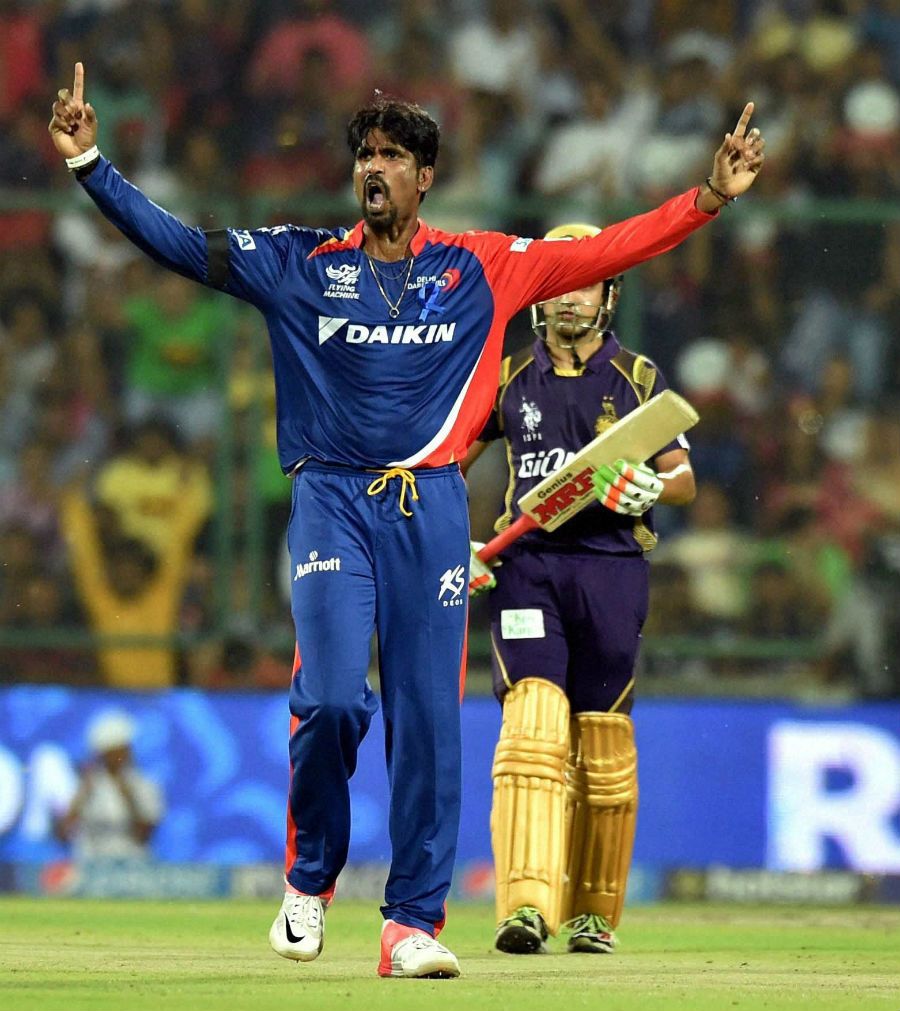 Domnic Muthuswami exults after picking a wicket