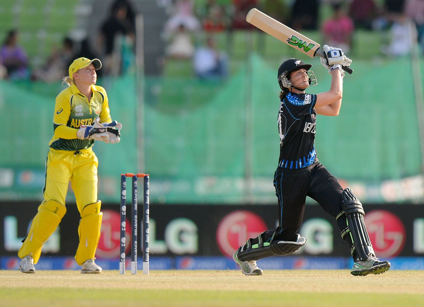 Nicola Browne goes for the big hit
