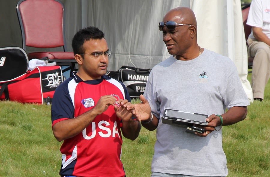Nisarg Patel with USACA selection chairman Barney Jones