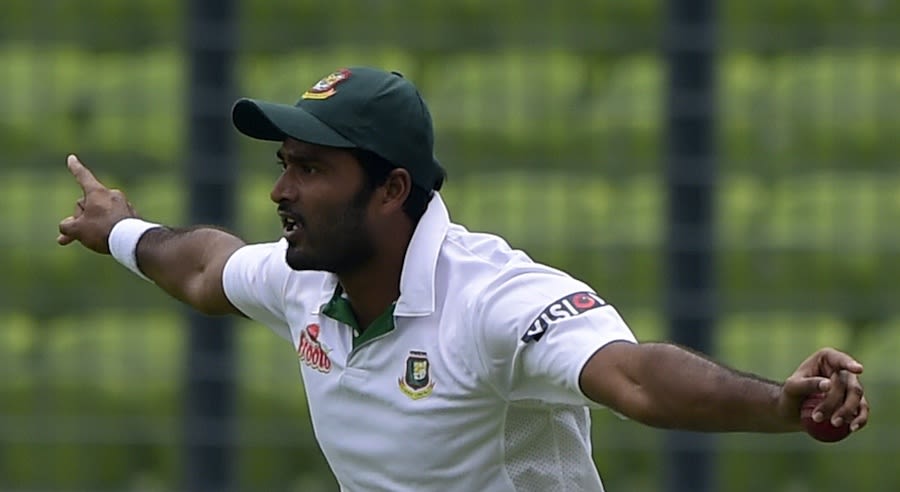 Shahadat Hossain celebrates taking a catch
