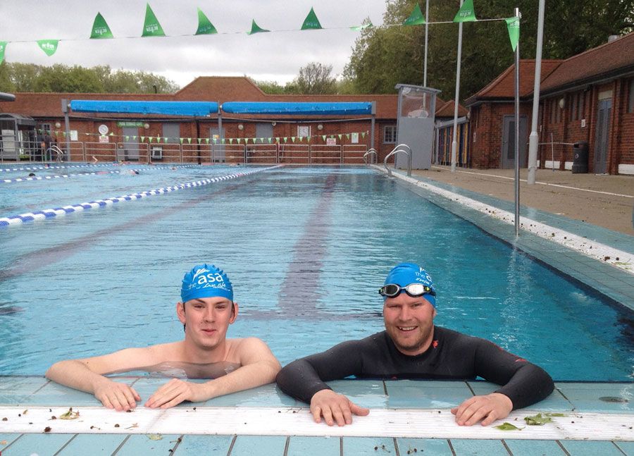 Tim Wigmore and Matthew Hoggard at London Fields Lido
