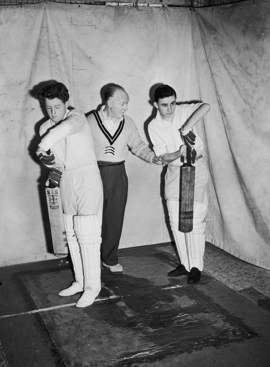 Harry Lee coaching in the nets at Chiswick