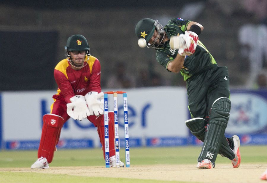 Ahmed Shehzad smokes it down the ground